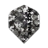 Amazon Flights thick poly dart flight with black and gray camouflage design