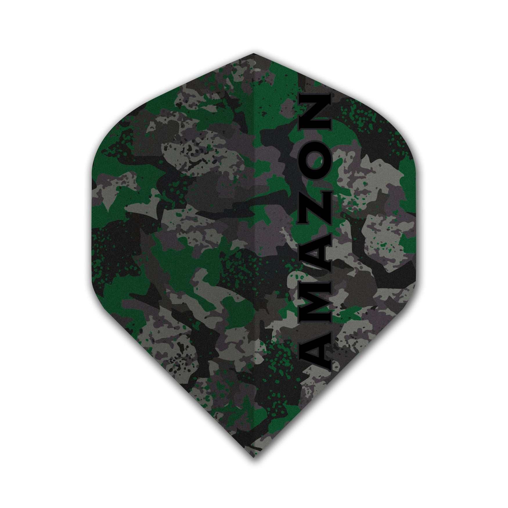 Amazon Flights extra thick green and black camo poly dart flight with Amazon branding