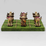 Tic Tac Toe Game Set Highland Cows shown on green playfield