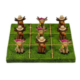 Tic Tac Toe Game Set Highland Cows shown on green playfield