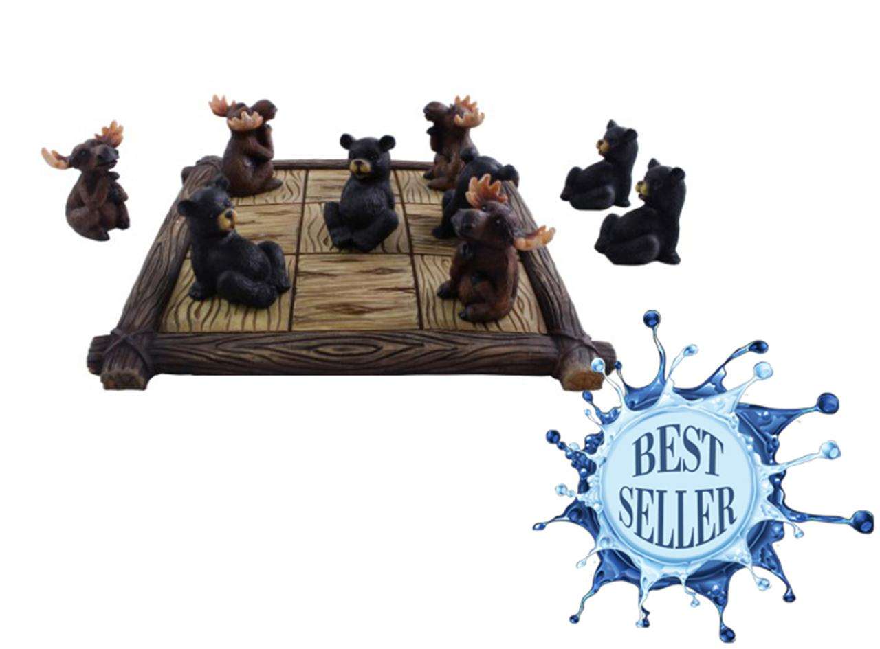 Magnetic 3N1 Chess Checker Backgammon travel set with animal-themed pieces and foldable reversible board