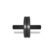 Compact ab wheel with firm dual wheels and non-slip foam handles for effective core workouts and greater comfort