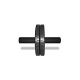 Compact ab wheel with firm dual wheels and non-slip foam handles for effective core workouts and greater comfort