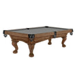 Allenton Pool Table by Brunswick Billiards with a gray felt surface on a white background