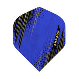 Blue Amazon Flights dart flight with black and yellow design and "Amazon" text