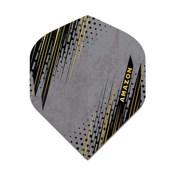 Amazon Flights extra tough poly dart flight with black and yellow design and Amazon branding