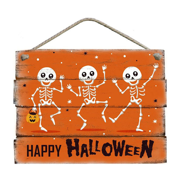 Happy Halloween Distressed Wood Signs orange