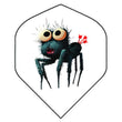 The spider flights feature black cartoon spider with big eyes and 3 darts in the butt on white backdrop