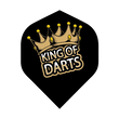 BD King of Darts flights with black background and gold crown design, durable 100 Micron standard size set of 3 flights