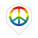 BD Exclusive Flights standard size dart flights with rainbow peace sign design, durable 100 micron material set of 3