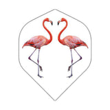 BD Exclusive Flights dart flight with pink flamingo design on white background, durable 100 Micron standard size
