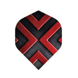 BD Exclusive Flights durable 100 Micron standard size dart flights with red and black chevron design