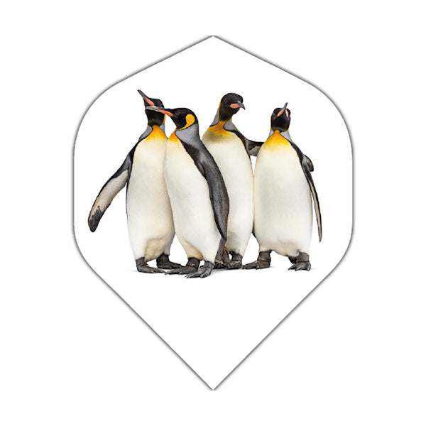 BD Exclusive Flights dart flight with penguin design, durable 100 micron material, standard size, set of 3.
