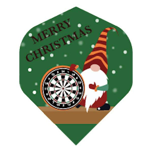 BD Exclusive Flights green Christmas dart flight with gnome and dartboard design