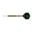 BDX Brass Darts with green color rings, brass barrel, black nylon shaft, and black-green flights