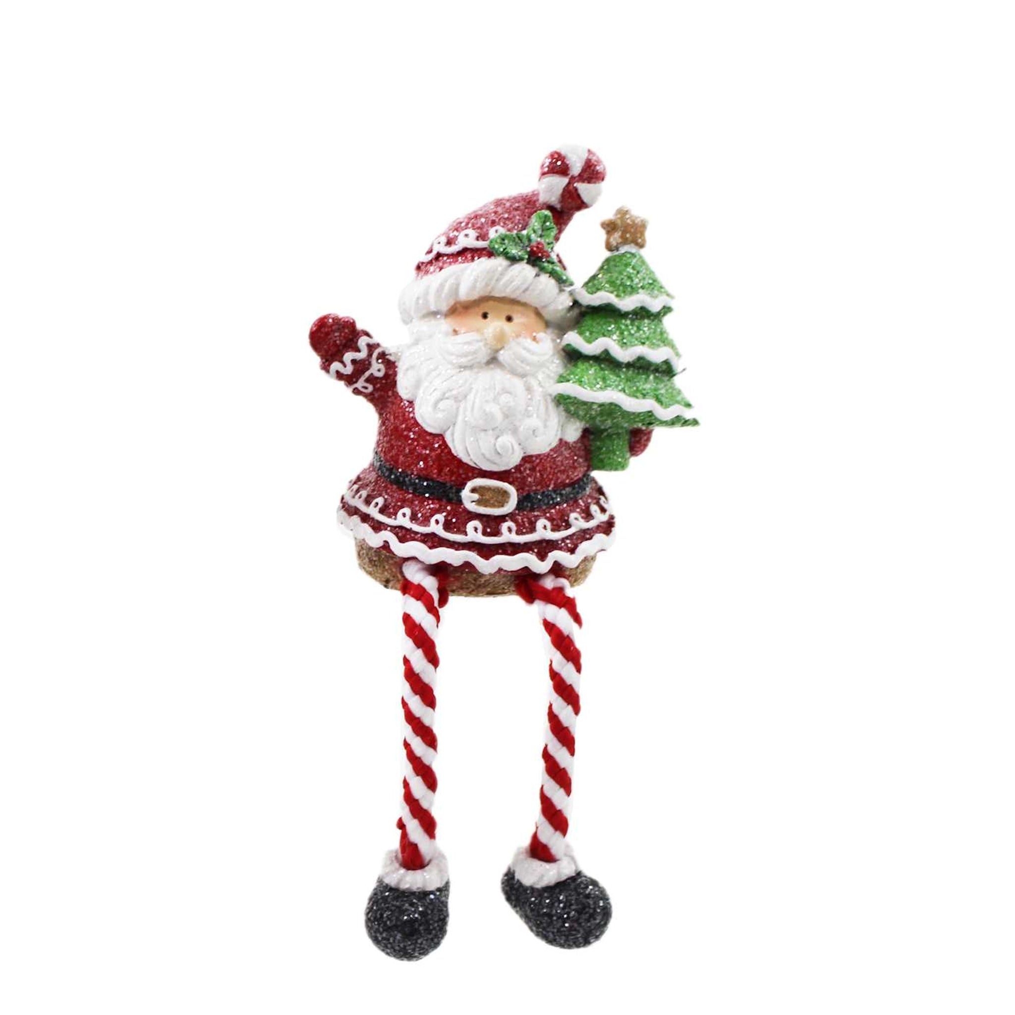 Holiday Dangle Glitter Figurine santa