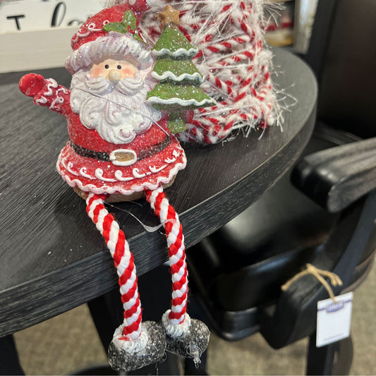 Holiday Dangle Glitter Figurine Santa in room setting