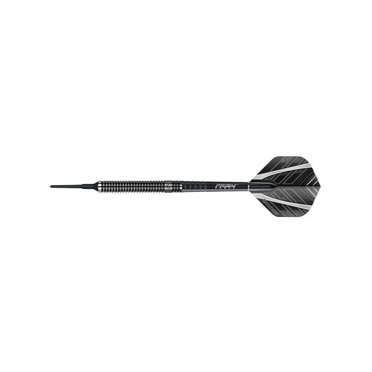 Blackout 90% tungsten soft tip dart with Prism Alpha Flights and Prism Force Medium Shafts