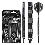 Winmau Blackout 90% Tungsten Soft Tip Darts with Prism Alpha Flights and Medium Shafts