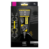 Bolide Void 90% Tungsten darts with black titanium coating and radial grooves for precision and durability