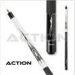 Action Black & White Cue with 13mm boar skin tip and hard rock maple shaft