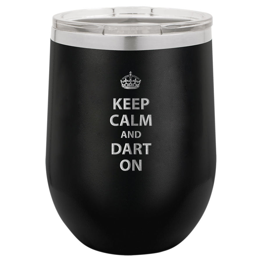 Stemless Wine Tumbler -Dart On black