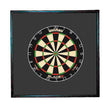 Wood frame with foam dart surround for wall protection around a standard dartboard slot