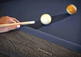 Birmingham Pool Table by Brunswick with charcoal woolen cloth and rustic wood finish detail