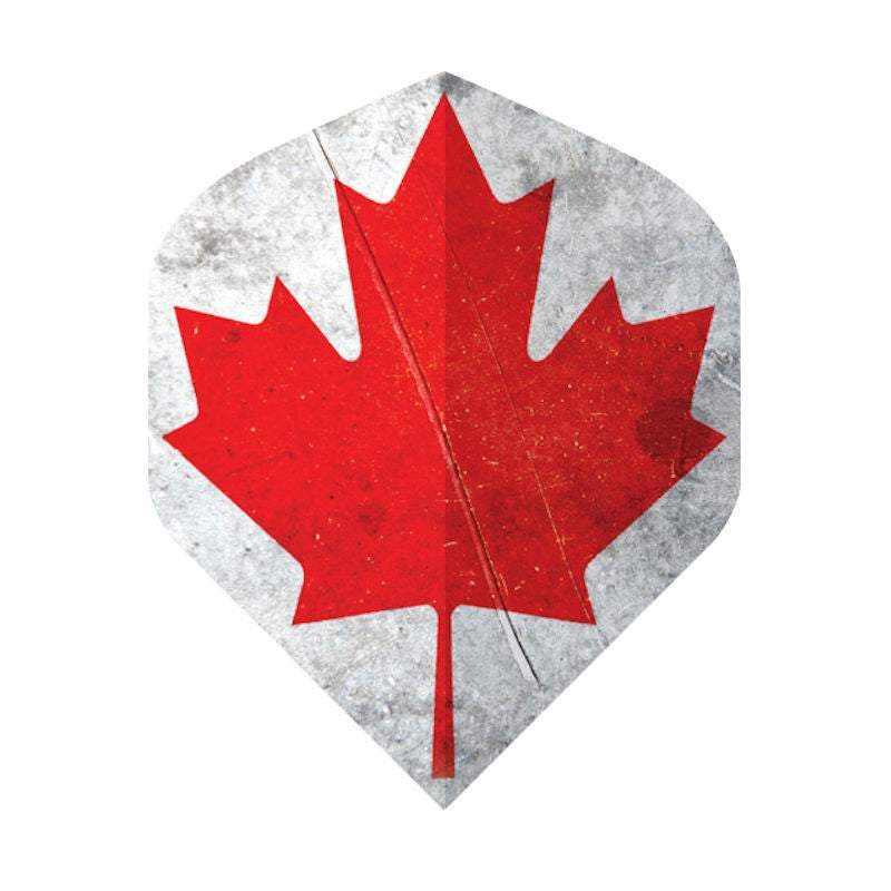 BD Exclusive Flights dart flight with red maple leaf design, 100 micron durable material, standard size, set of 3 flights