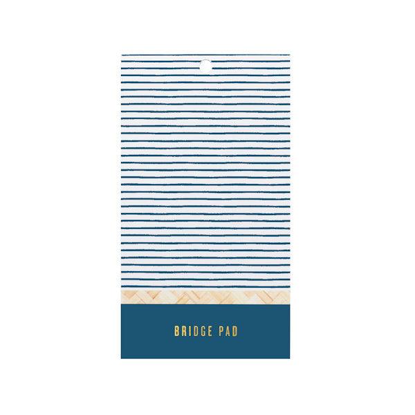 Bridge score pad with striped design, 40 sheets, 4 by 7.25 inches for tracking bridge game scores