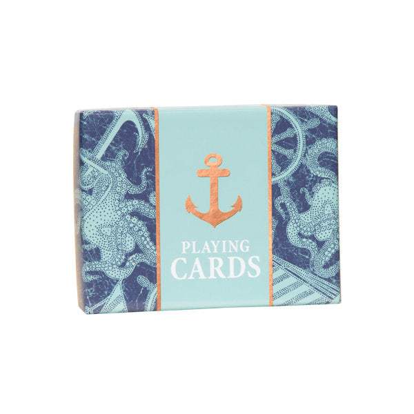 Bridge Double Deck playing cards with nautical design and anchor icon, casino-grade quality in compact box