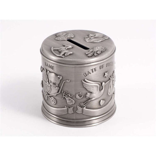 Pewter Stork Money Bank