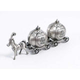 Pewter pumpkin carriage with compartments for baby's first curl and tooth keepsakes