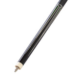 Close-up of a pool cue joint with a white background