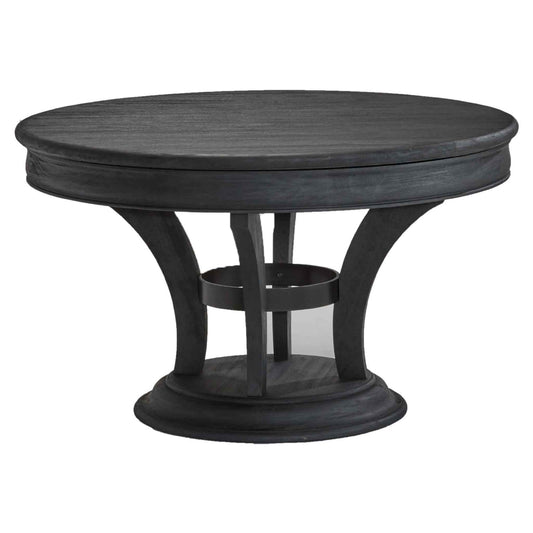 Brunswick Centennial Game Table round black wood convertible dining and gaming table with built-in accessory storage