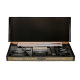 Centennial Play Package billiard equipment set with cues, balls, racks, bridge stick, and table brush in an open box