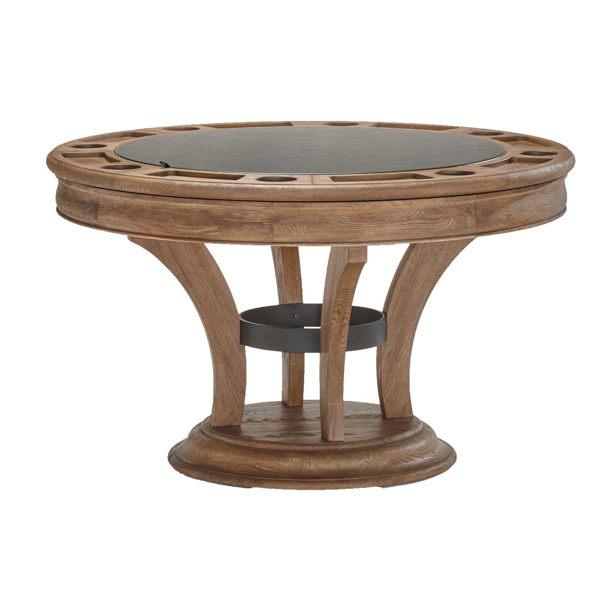 Brunswick Centennial Game Table reversible hardwood veneer dining and spill-resistant gaming surface with built-in compartments
