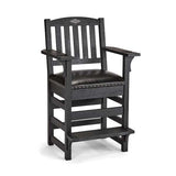 Brunswick Centennial Player's Chair black wooden billiard chair with cushioned seat and footrest