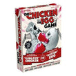 The Chicken Or The Egg trivia game box featuring a boxing chicken and egg in a ring, with 200 trivia cards, sand timer, pencil, and score pad for 2-4 players ages 8 and up