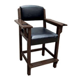 Brunswick Traditional Player's Chair with plush seat, drink coaster, and cue holder in espresso finish