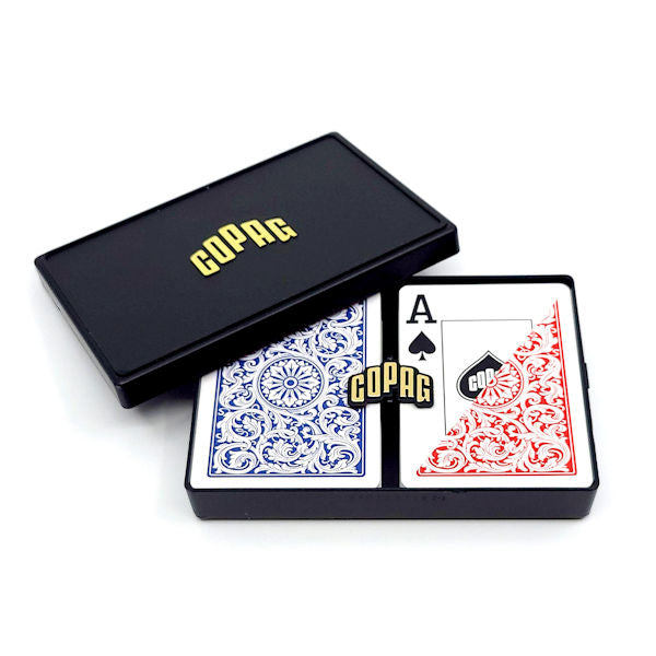 Copag 1546 Poker Size Jumbo Index Blue_Red Double Deck Set open