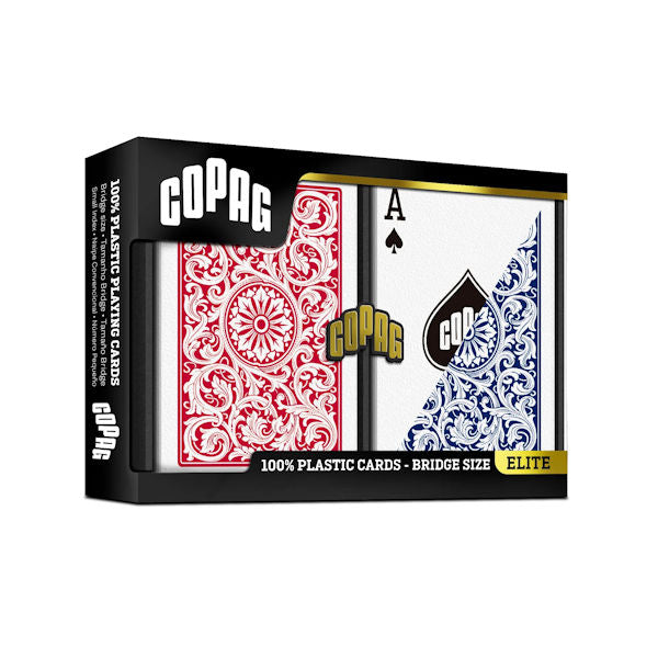 Copag 100% Plastic Regular Index Bridge Playing Cards Double Deck Set blue and red pack