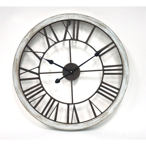 DAY621 Distressed Whitewashed 24 " Clock
