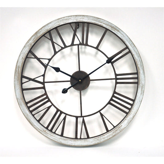 DAY621 Distressed Whitewashed 24 " Clock