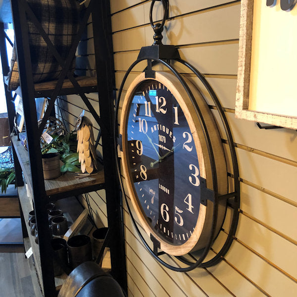 Antique Round FOB 24" Clock room setting