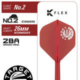 Red dart flight with K-Flex branding and Target logo on a white background