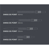 Swiss DS Points dart tips with diamond and surge grip in various lengths for Target darts