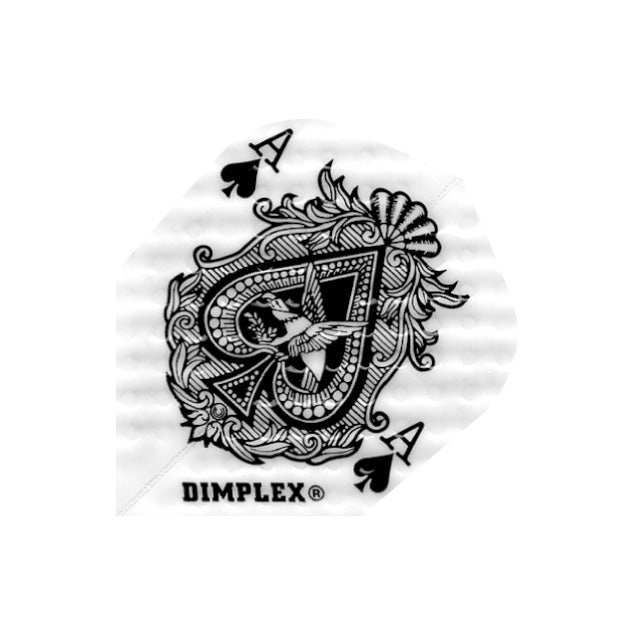 Dimplex Flights dart flight with Ace of Spades design and dimpled surface for improved accuracy