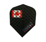 Dimplex Flights black dart flight with Canadian flag and dimpled surface for improved accuracy