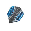 Dimplex Flights dart flight with dimpled surface for improved accuracy and reduced wobble, blue and black design, set of 3.